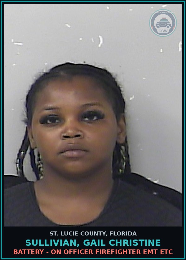 Booking mugshot of Sullivian, Gail Christine in St. Lucie County