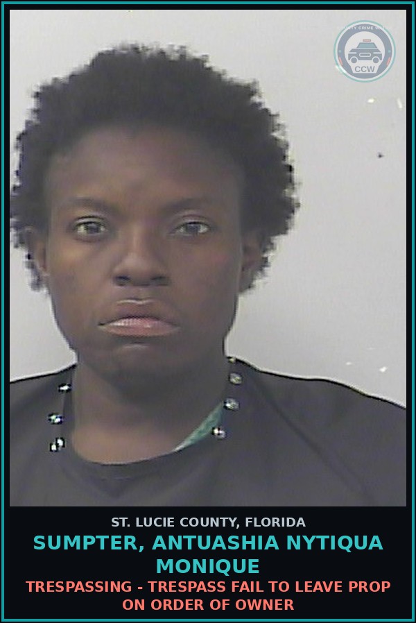 Booking mugshot of Sumpter, Antuashia Nytiqua Monique in St. Lucie County