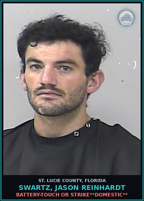 Booking mugshot of Swartz, Jason Reinhardt in St. Lucie County