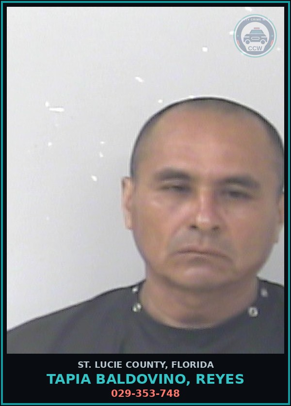 Booking mugshot of Tapia Baldovino, Reyes in St. Lucie County