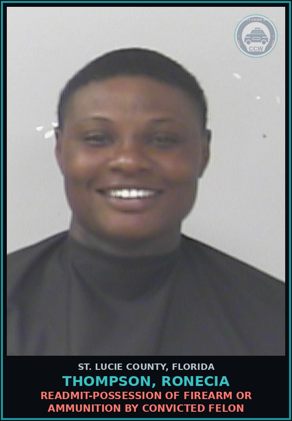 Booking mugshot of Thompson, Ronecia in St. Lucie County