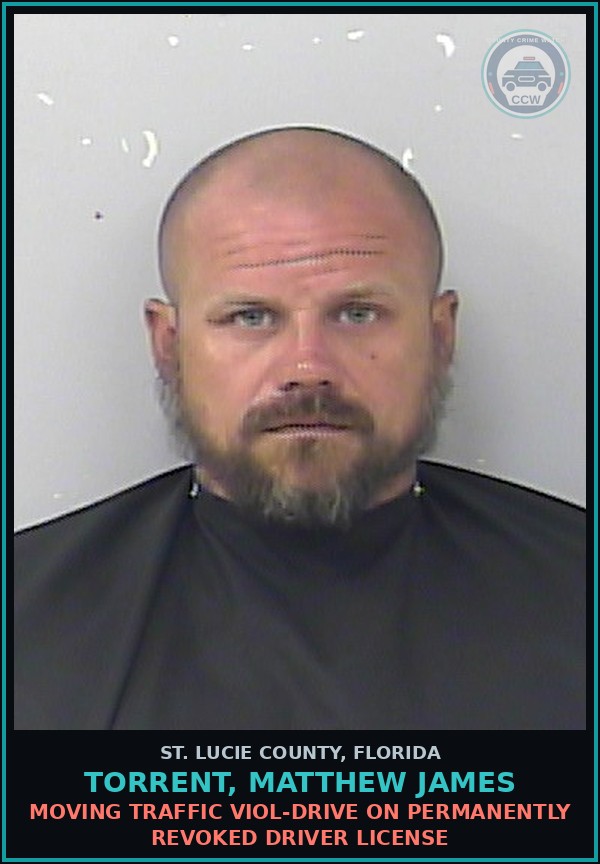 Booking mugshot of Torrent, Matthew James in St. Lucie County