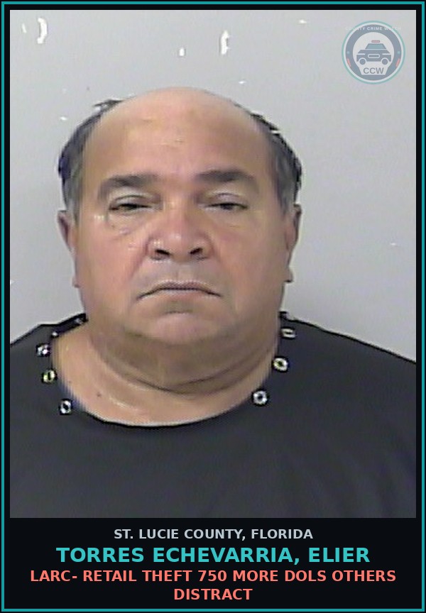 Booking mugshot of Torres Echevarria, Elier in St. Lucie County