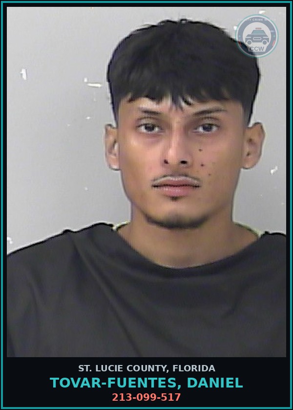 Booking mugshot of Tovar-fuentes, Daniel in St. Lucie County