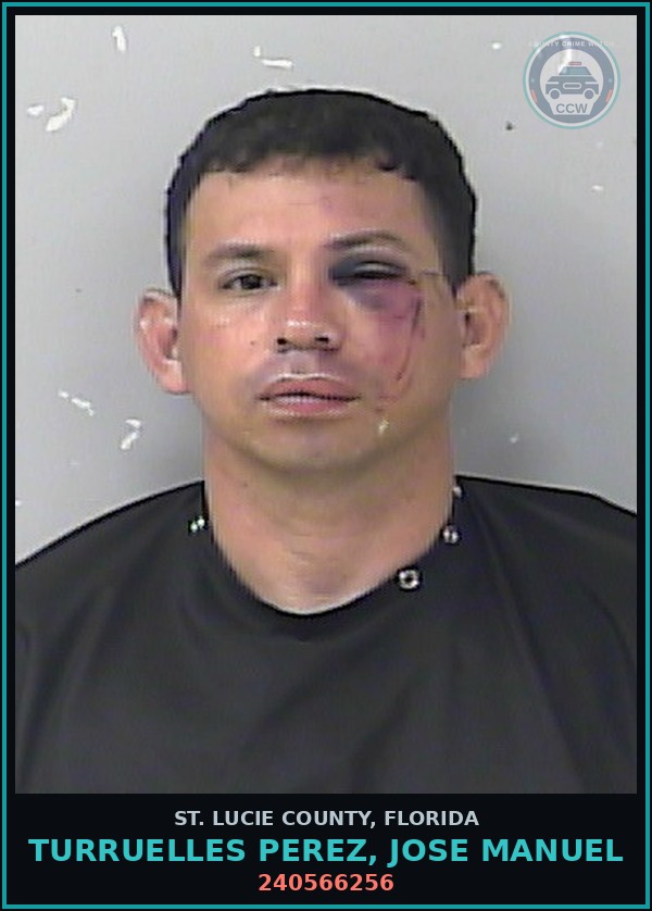 Booking mugshot of Turruelles Perez, Jose Manuel in St. Lucie County