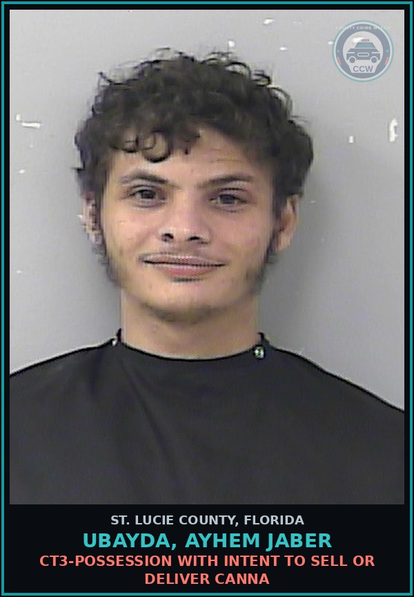 Booking mugshot of Ubayda, Ayhem Jaber in St. Lucie County