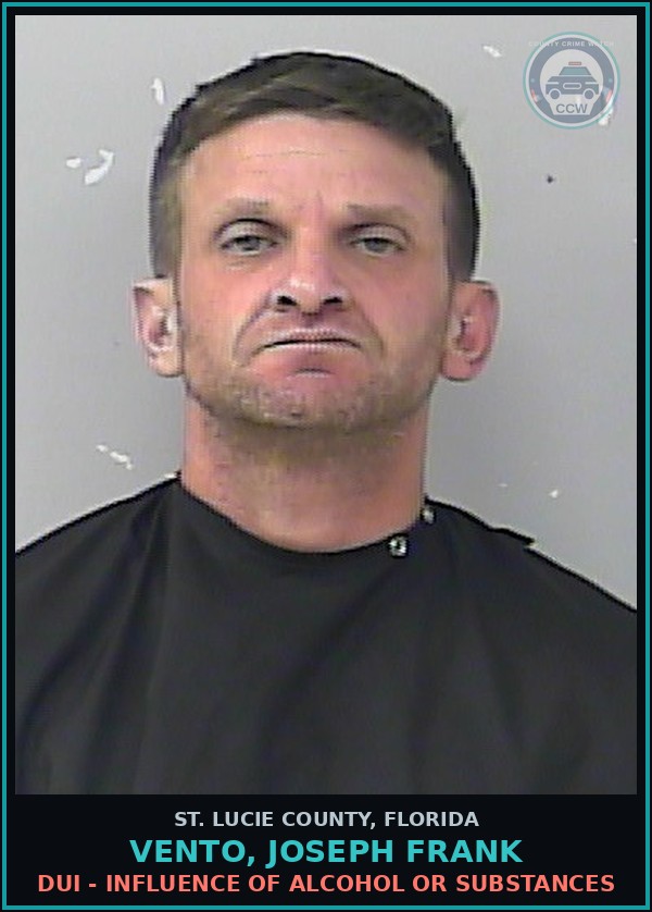 Booking mugshot of Vento, Joseph Frank in St. Lucie County