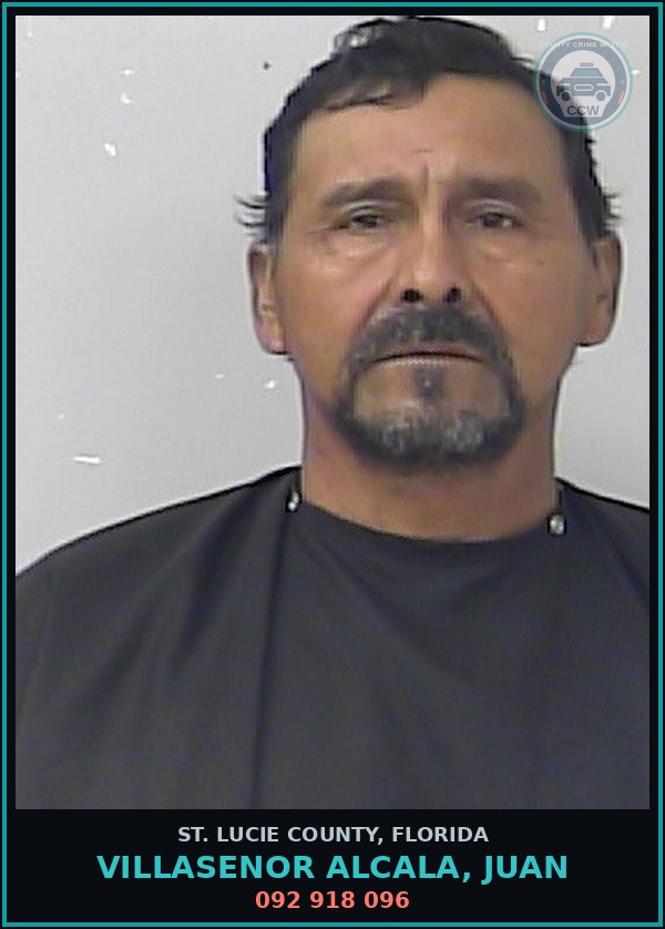 Booking mugshot of Villasenor Alcala, Juan in St. Lucie County