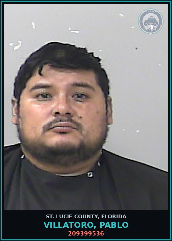 Booking mugshot of Villatoro, Pablo in St. Lucie County