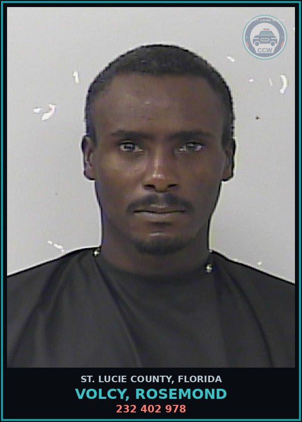 Booking mugshot of Volcy, Rosemond in St. Lucie County
