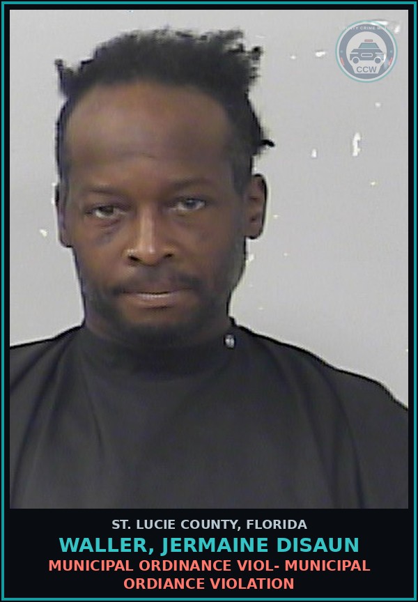 Booking mugshot of Waller, Jermaine Disaun in St. Lucie County