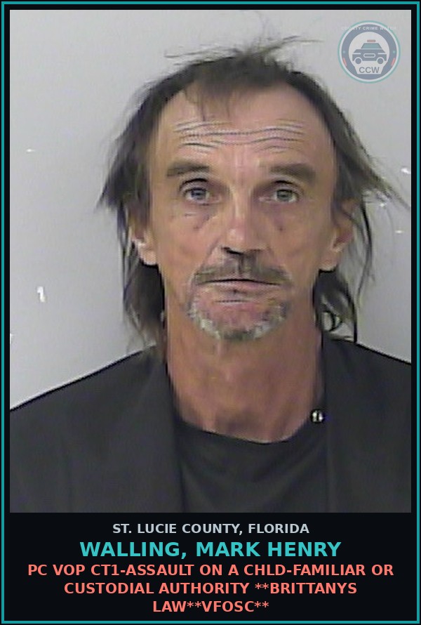 Booking mugshot of Walling, Mark Henry in St. Lucie County