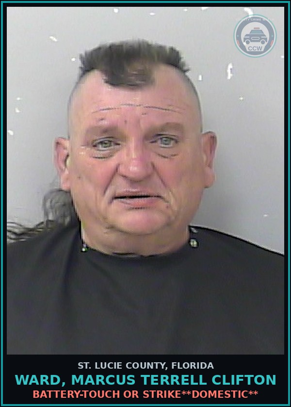 Booking mugshot of Ward, Marcus Terrell Clifton in St. Lucie County