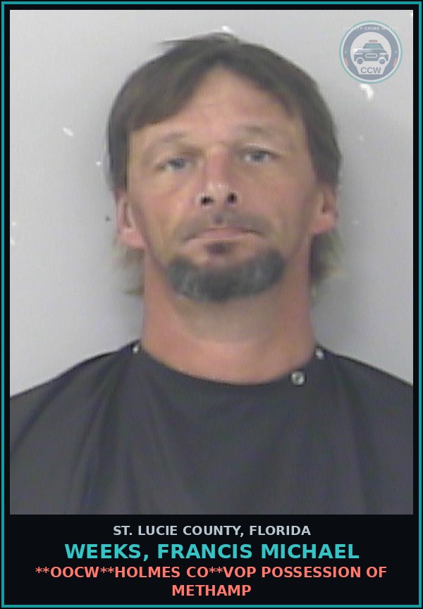 Booking mugshot of Weeks, Francis Michael in St. Lucie County