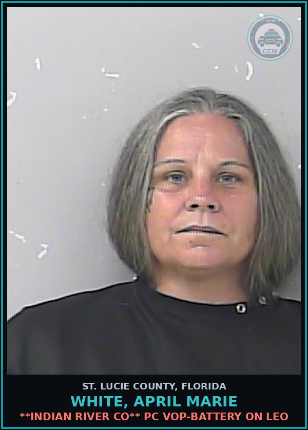Booking mugshot of White, April Marie in St. Lucie County