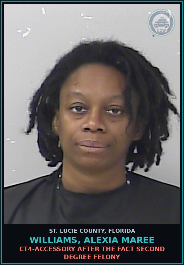 Booking mugshot of Williams, Alexia Maree in St. Lucie County