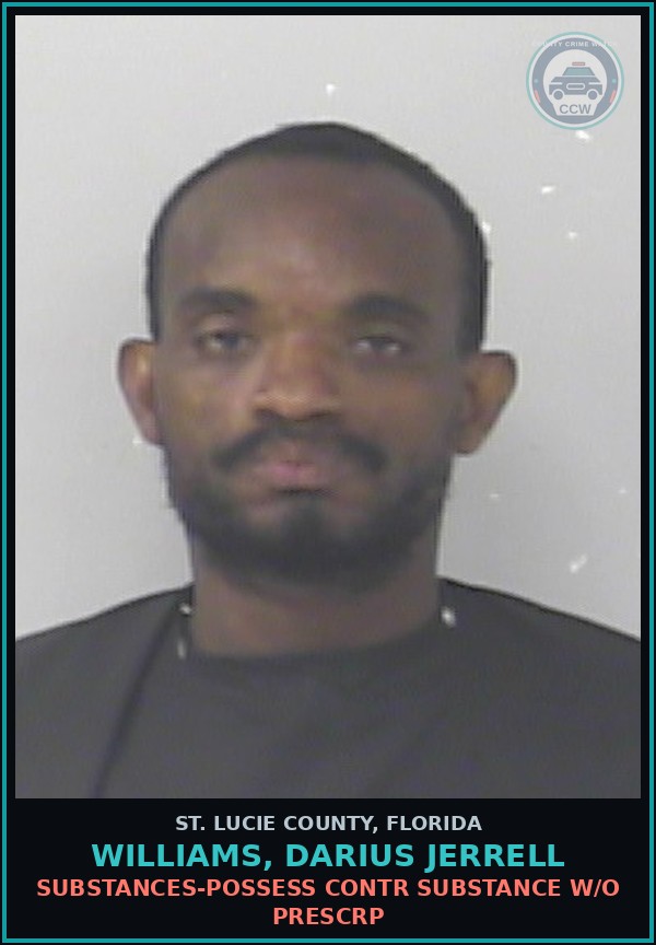 Booking mugshot of Williams, Darius Jerrell in St. Lucie County