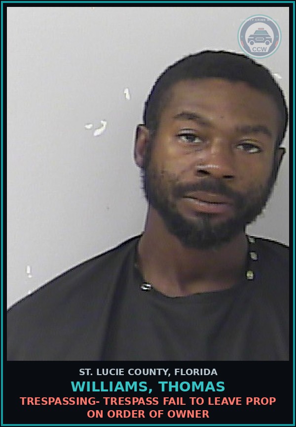 Booking mugshot of Williams, Thomas in St. Lucie County