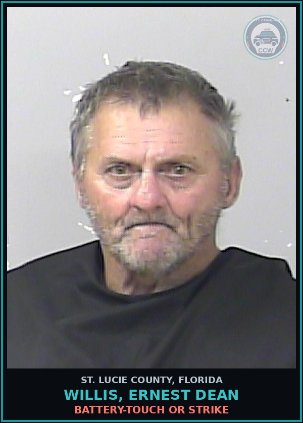 Booking mugshot of Willis, Ernest Dean in St. Lucie County