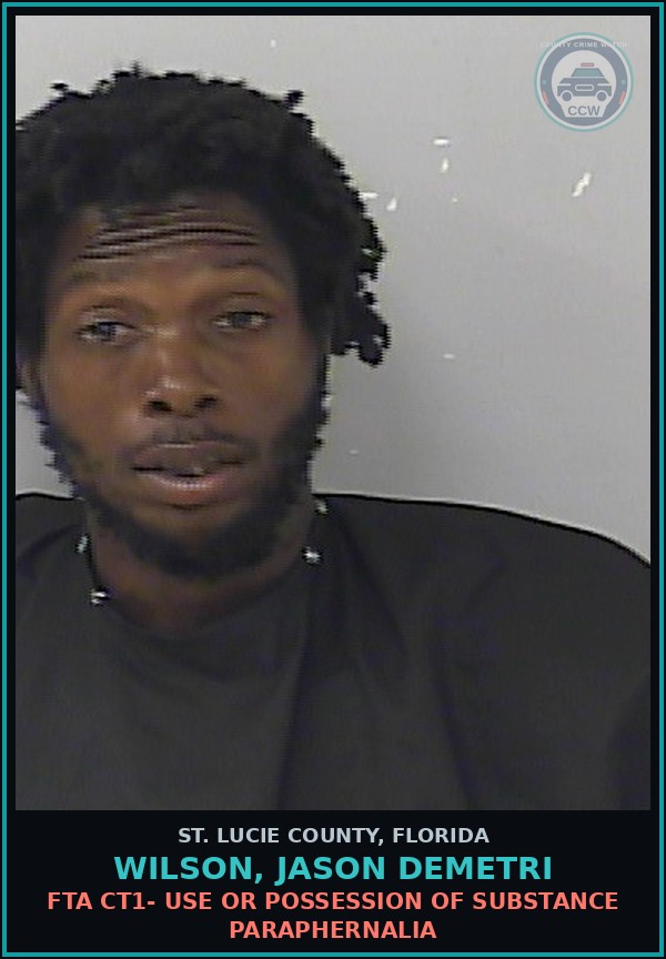 Booking mugshot of Wilson, Jason Demetri in St. Lucie County
