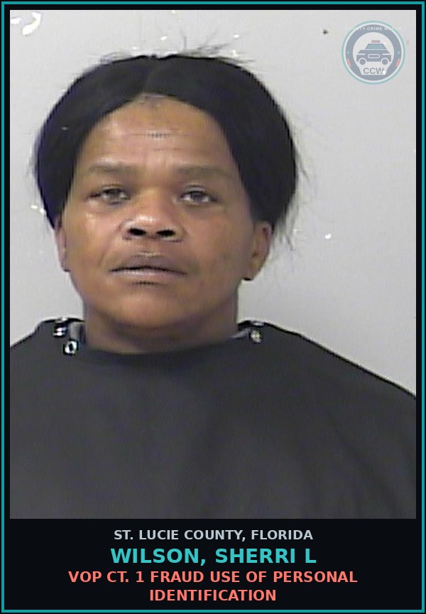Booking mugshot of Wilson, Sherri L in St. Lucie County