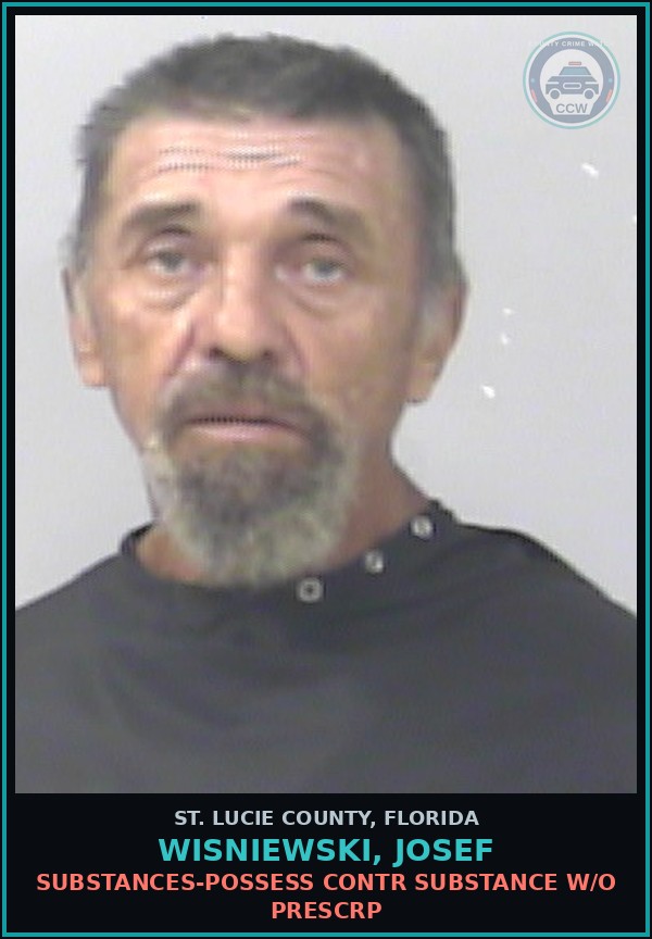Booking mugshot of Wisniewski, Josef in St. Lucie County