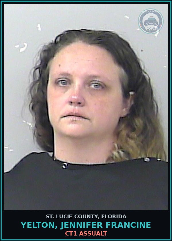 Booking mugshot of Yelton, Jennifer Francine in St. Lucie County