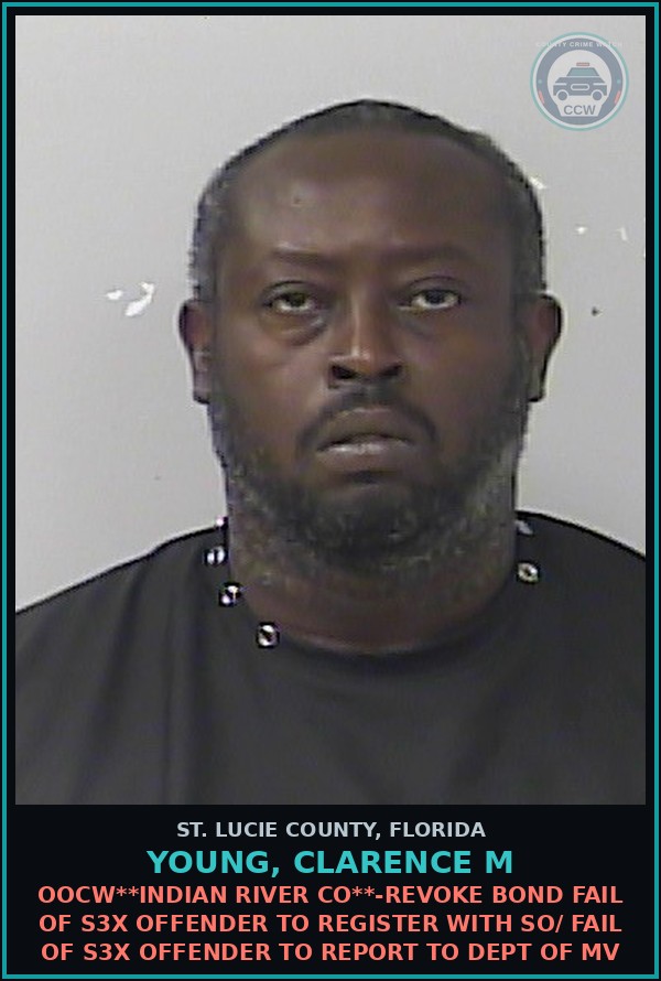 Booking mugshot of Young, Clarence M in St. Lucie County