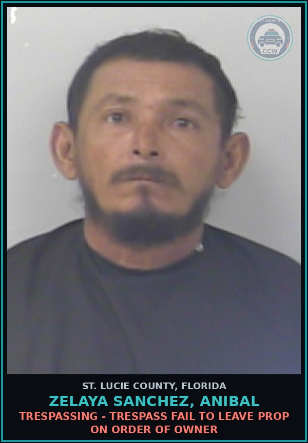 Booking mugshot of Zelaya Sanchez, Anibal in St. Lucie County