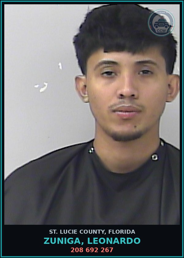 Booking mugshot of Zuniga, Leonardo in St. Lucie County