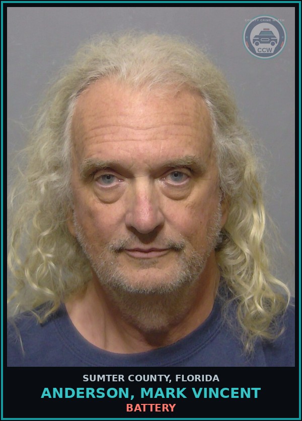 Booking mugshot of ANDERSON, MARK VINCENT in Sumter County