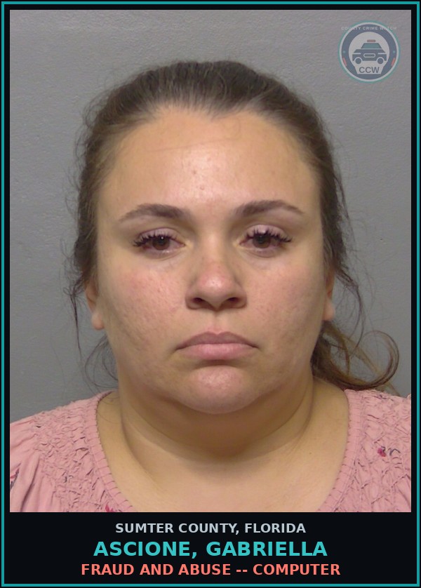 Booking mugshot of ASCIONE, GABRIELLA in Sumter County