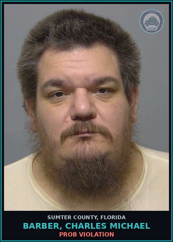 Booking mugshot of BARBER, CHARLES MICHAEL in Sumter County