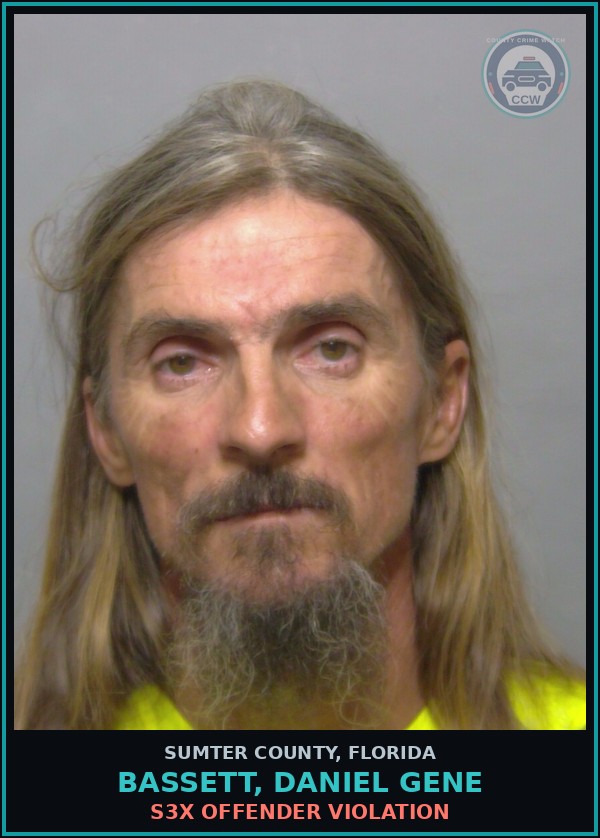 Booking mugshot of BASSETT, DANIEL GENE in Sumter County