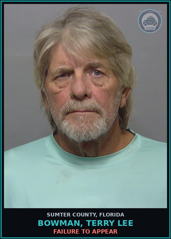 Booking mugshot of BOWMAN, TERRY LEE in Sumter County
