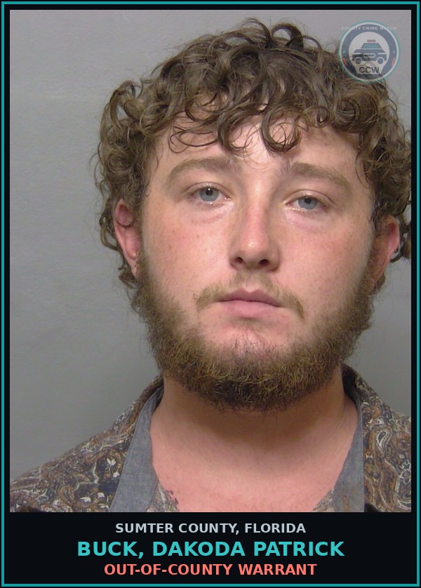 Booking mugshot of BUCK, DAKODA PATRICK in Sumter County
