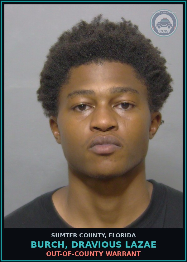 Booking mugshot of BURCH, DRAVIOUS LAZAE in Sumter County