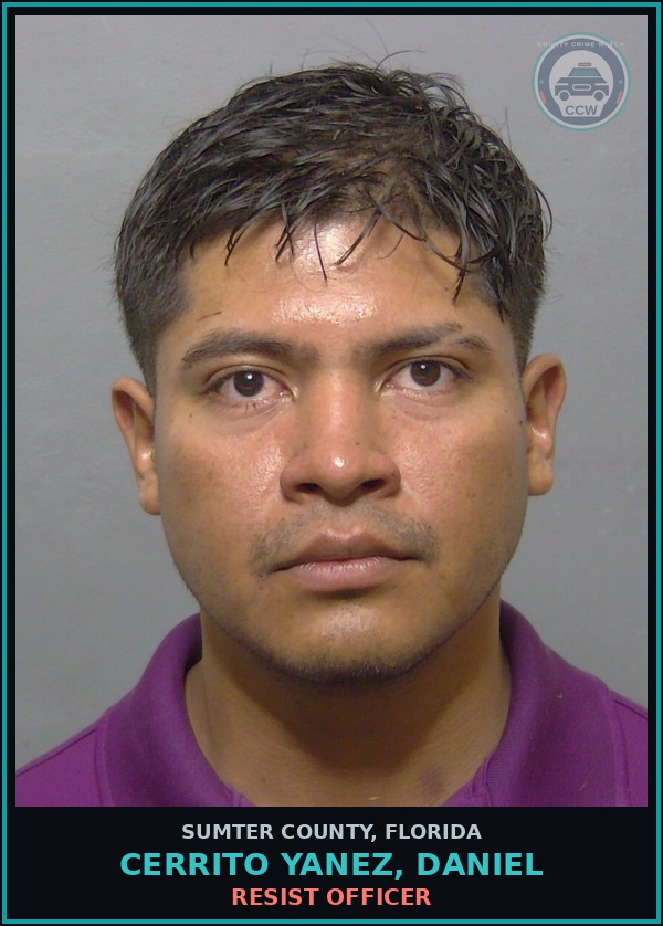 Booking mugshot of CERRITO YANEZ, DANIEL in Sumter County