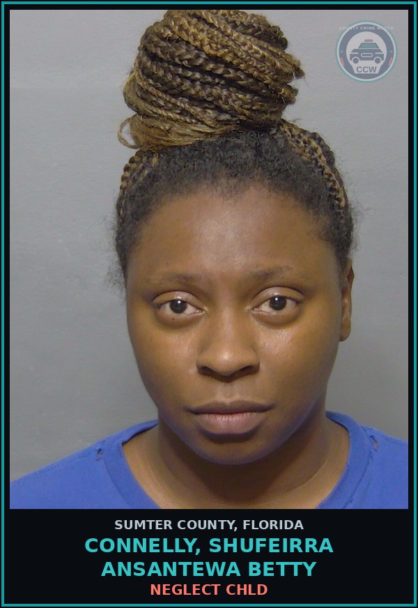 Booking mugshot of CONNELLY, SHUFEIRRA ANSANTEWA BETTY in Sumter County