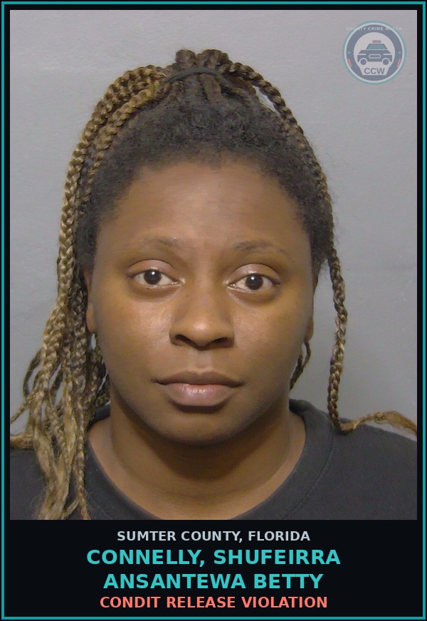 Booking mugshot of CONNELLY, SHUFEIRRA ANSANTEWA BETTY in Sumter County