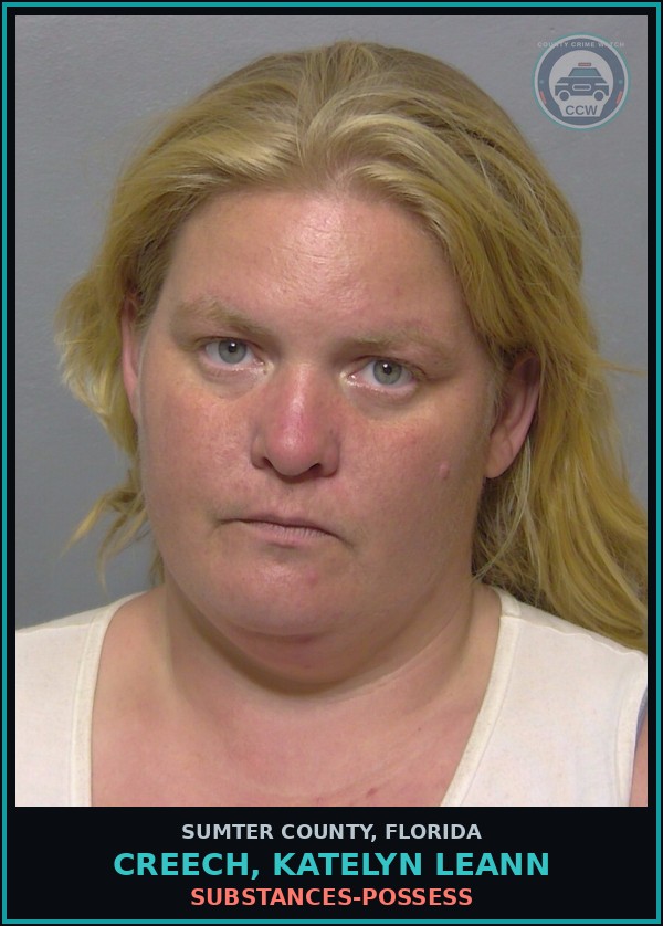 Booking mugshot of CREECH, KATELYN LEANN in Sumter County