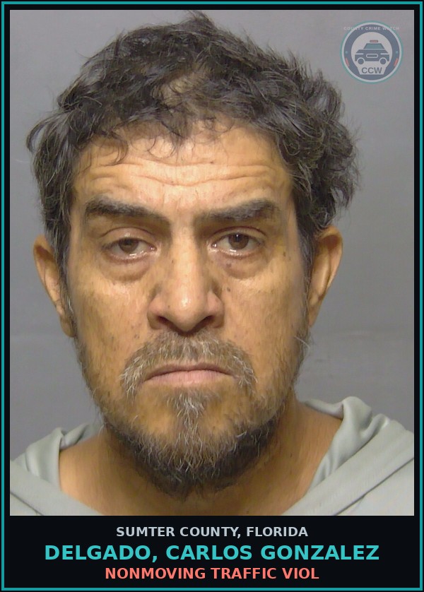 Booking mugshot of DELGADO, CARLOS GONZALEZ in Sumter County