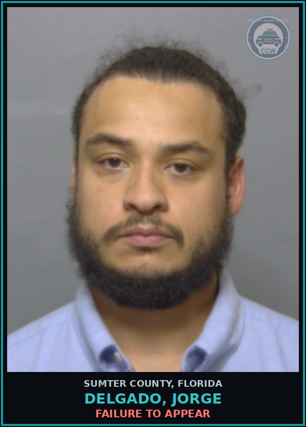 Booking mugshot of DELGADO, JORGE in Sumter County