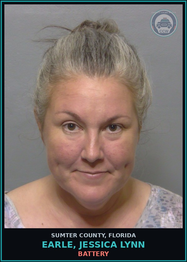 Booking mugshot of EARLE, JESSICA LYNN in Sumter County