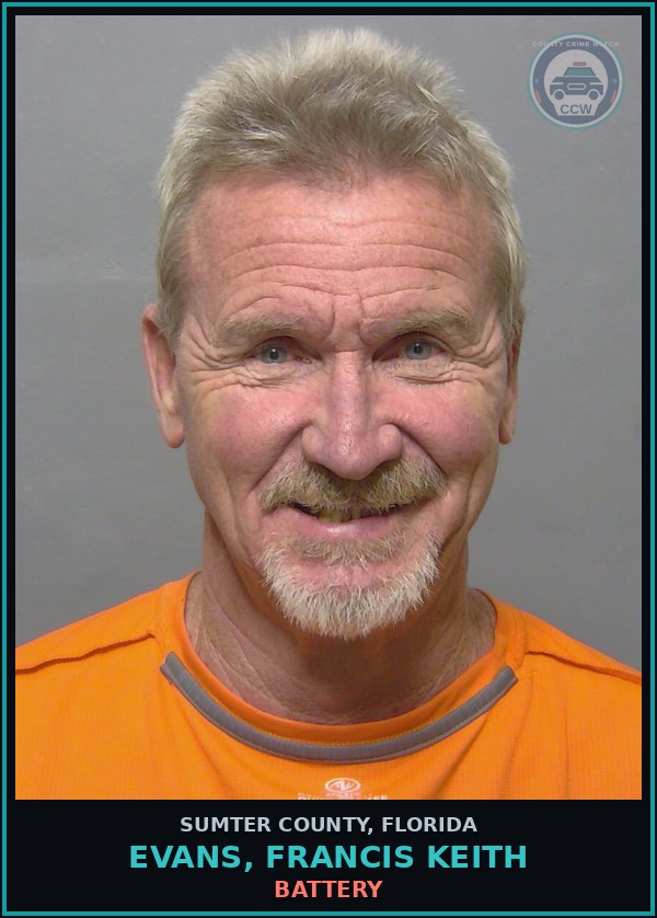 Booking mugshot of EVANS, FRANCIS KEITH in Sumter County