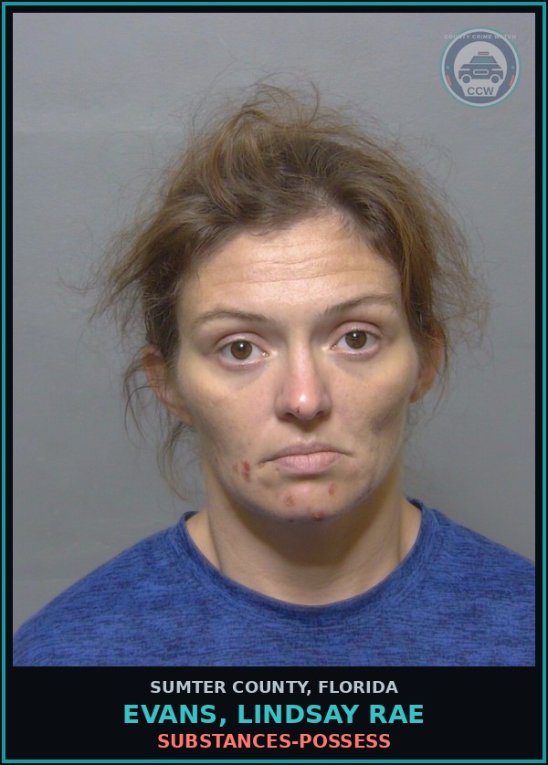 Booking mugshot of EVANS, LINDSAY RAE in Sumter County