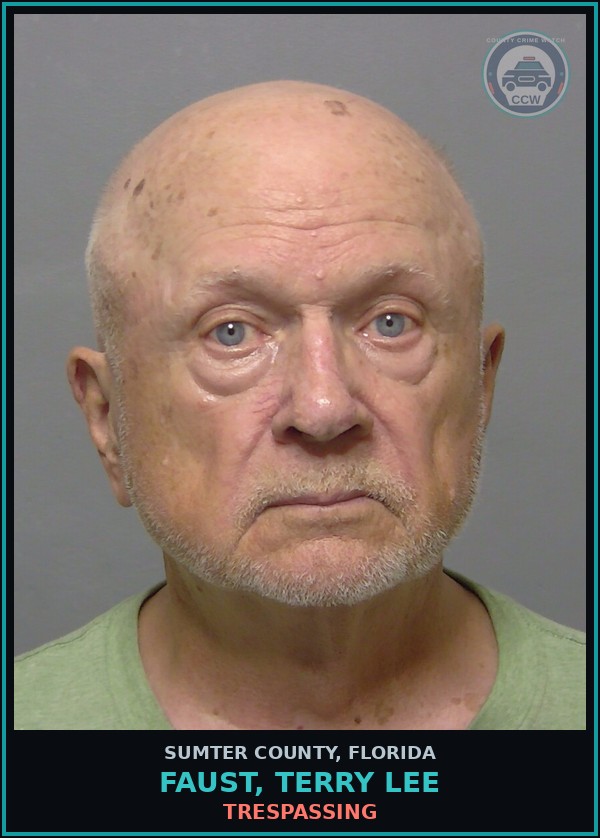 Booking mugshot of FAUST, TERRY LEE in Sumter County
