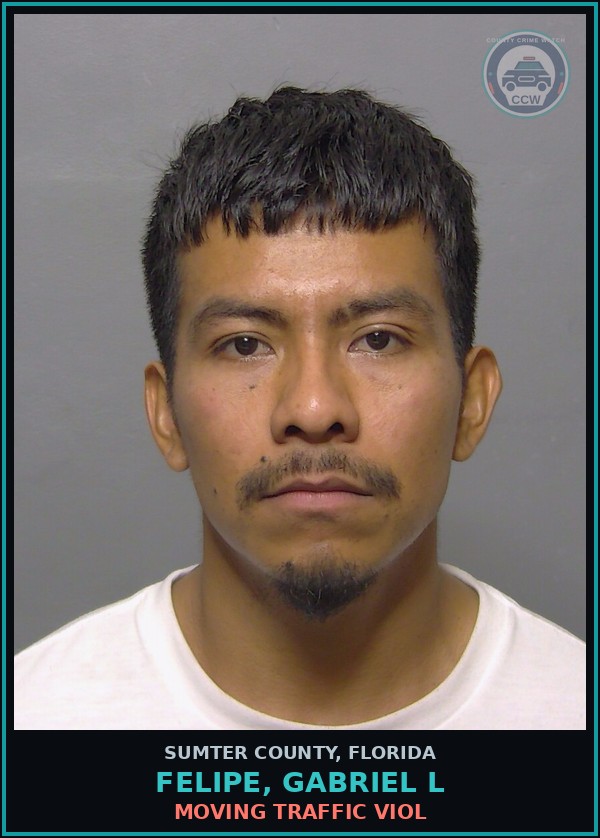 Booking mugshot of FELIPE, GABRIEL L in Sumter County