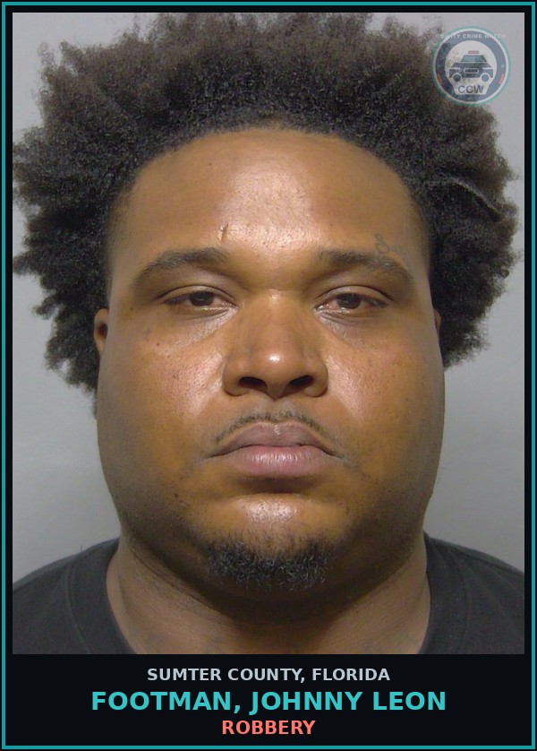 Booking mugshot of FOOTMAN, JOHNNY LEON in Sumter County