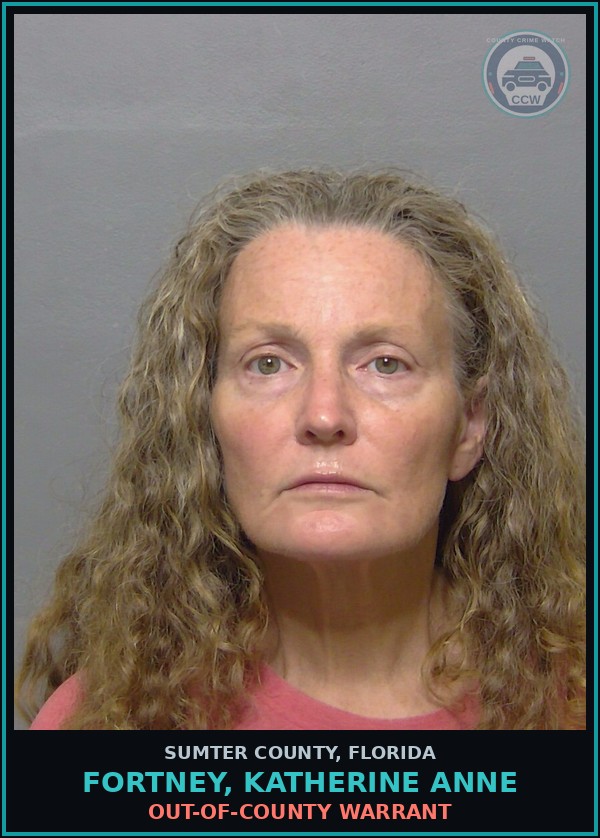 Booking mugshot of FORTNEY, KATHERINE ANNE in Sumter County